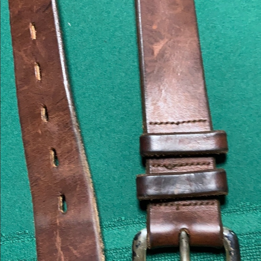 Brass leather belt